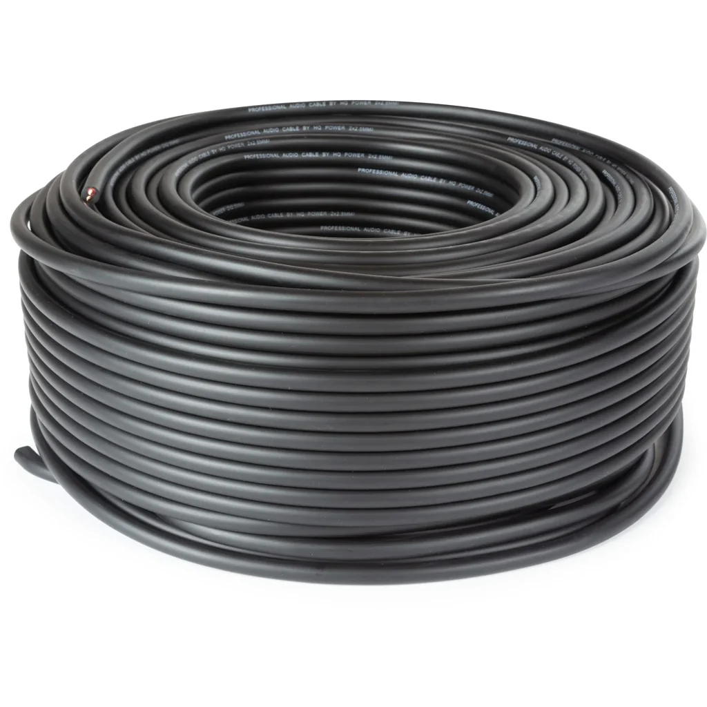 professionelles lautsprecherkabel - schwarz - 2 x 2.50 mm² - 100 m