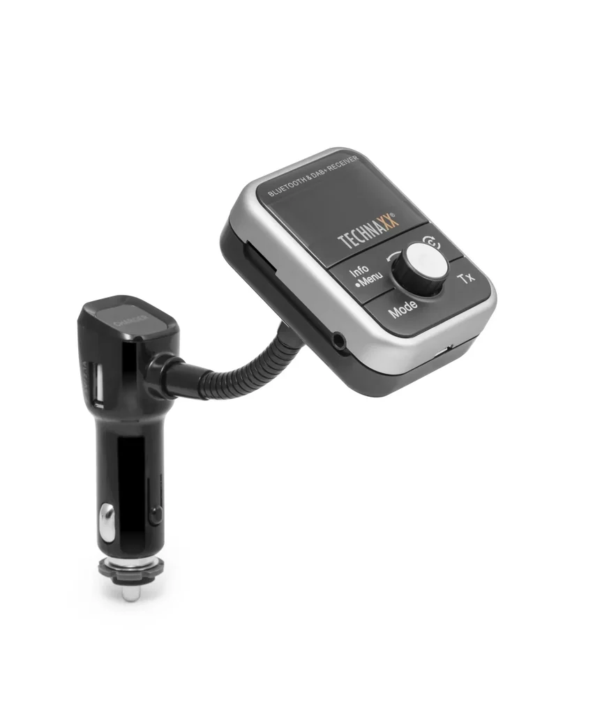 DAB+ und FM Bluetooth Transmitter mit Freisprechfunktion, Ladefunktion, Radio und MP3-Player