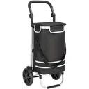 Einkaufswagen Max 25kg|Abnehmbare Einkaufstasche|Mit Kühlfach | Aluminium schwarz