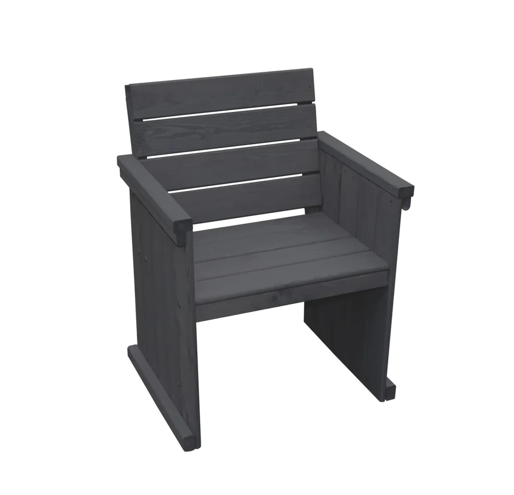 Holz-Sessel St. Peter Ording, """"anthrazit