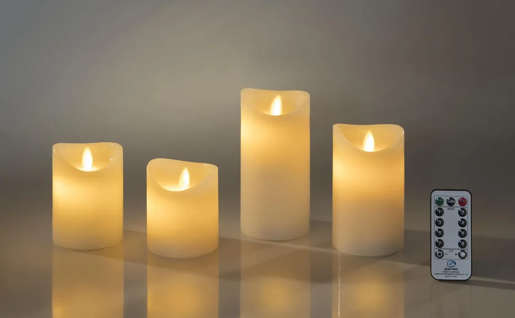 LED Echtwachskerze 4er Set