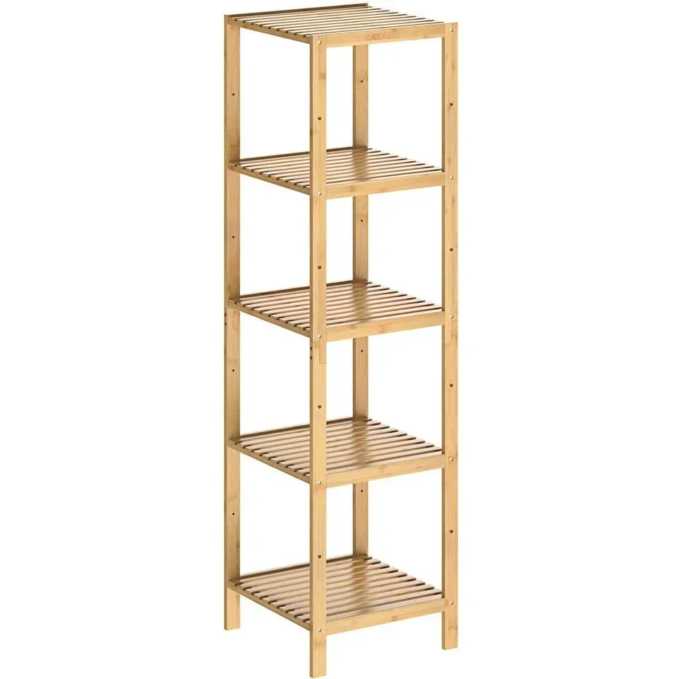 Stehendes Bad / Wohnzimmer Schrank Bambus 140x33x33cm Zeitlos Hochwertig