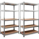 2 Regale mit 5 Böden - 175x75x30 cm - 350 kg
