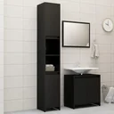 3-teiliges Badmöbel-Set aus Spanplatte schwarz