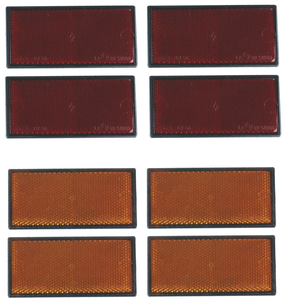 Rückstrahler, 4 Stück, rot, hinten, 105 x 55 mm