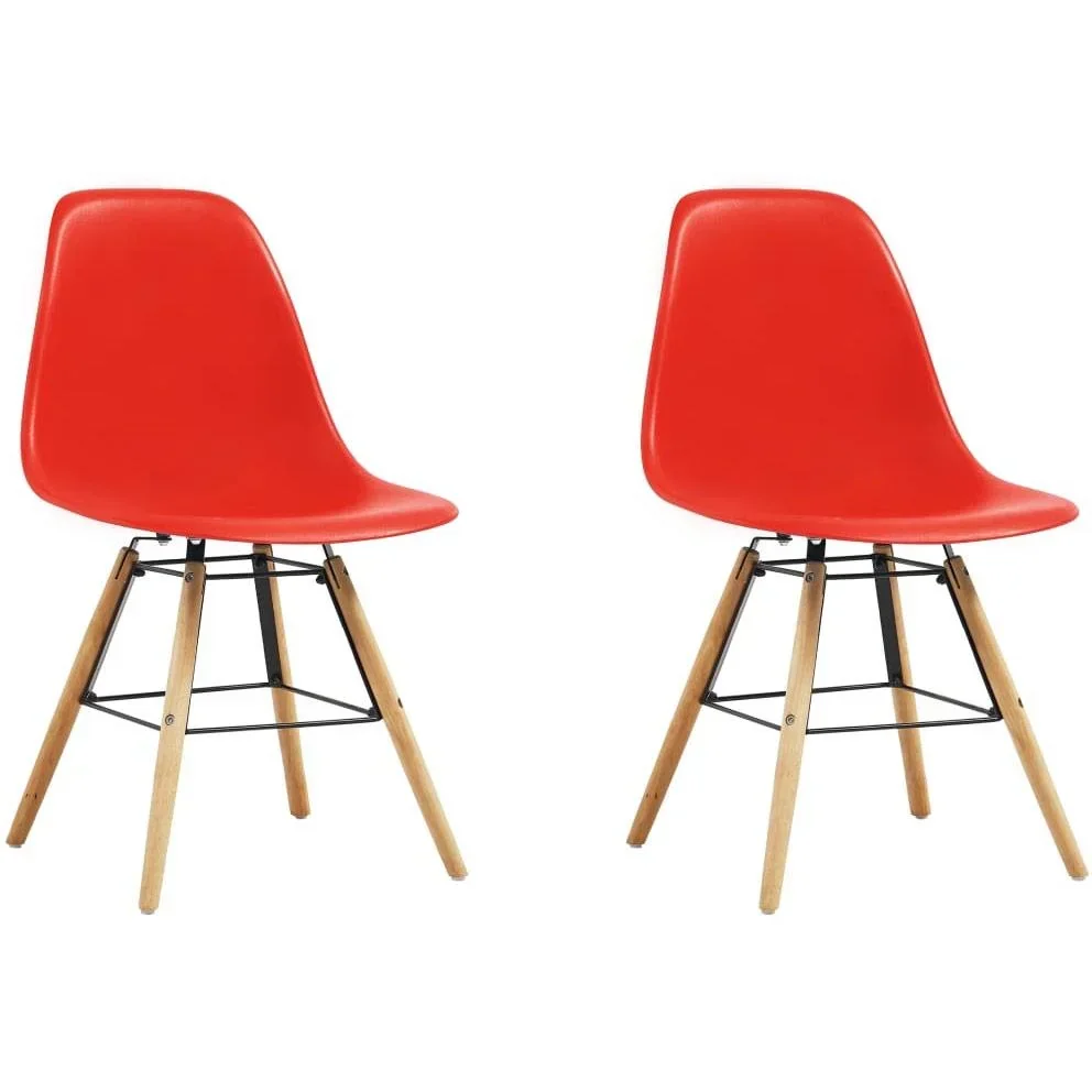 Esszimmerstühle 2-Sitzer Kunststoff rot