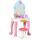 20 tlg. Kinderschminktisch mit Hocker Haartrockner Frisiertisch Musik Licht Spielzeug für 3-6 Jahren Kinder Kunststoff R
