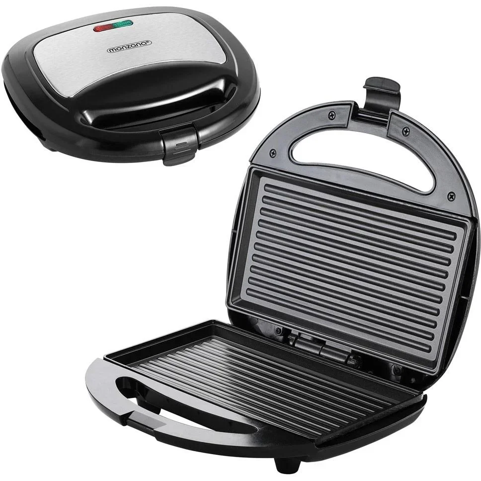 Kontaktgrill - Panini-Grill - Schwarz/Silber 750W