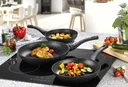 Pfannen-Set, grau-schwarz, 3-teilig