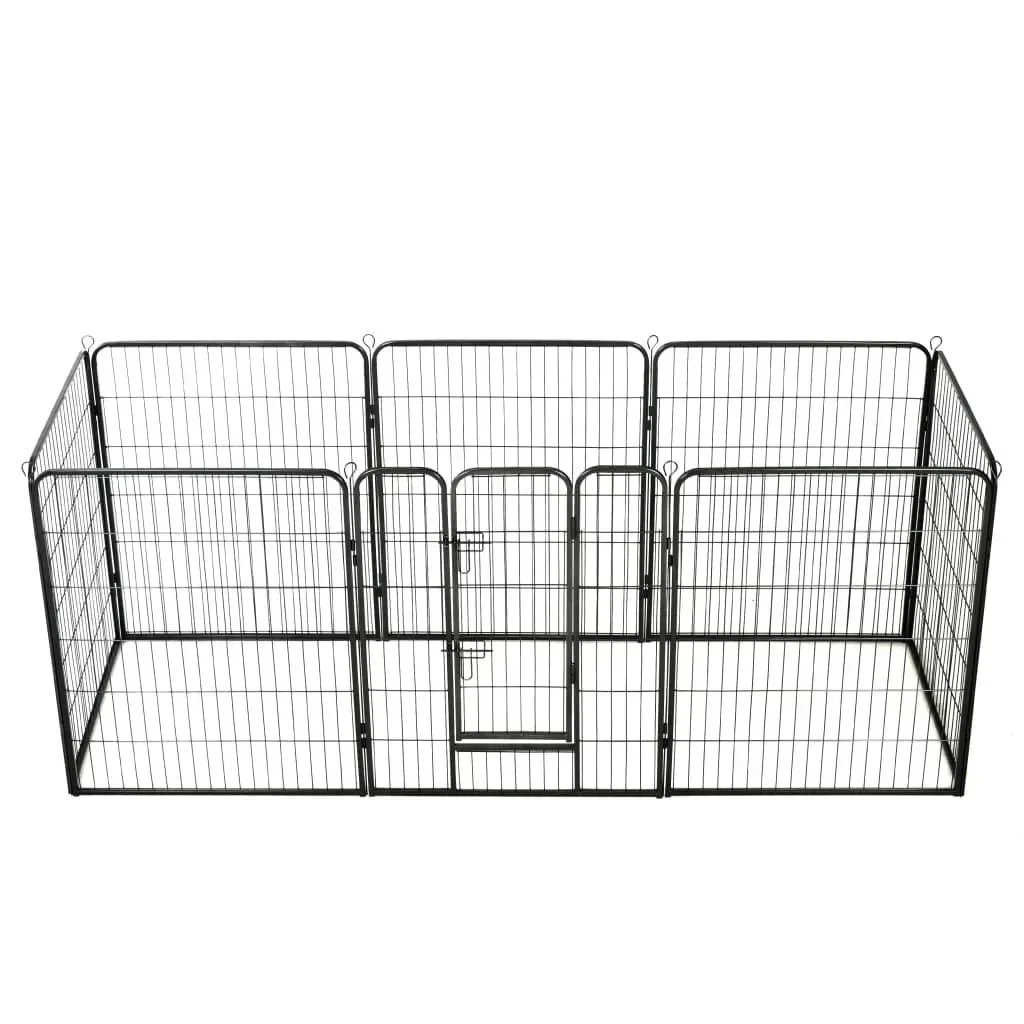 Hundeauslauf 8 Platten 80x100 cm schwarzer Stahl