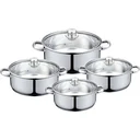 Herenthal 8-teiliges Kochgeschirr-Set mit Deckel - Silber