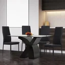 4er-Set Esszimmerstuhl Küchenstuhl Luxus Essgruppe Polsterstuhl Stuhl Hochlehner Kunstleder + Metall