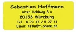 Adress Etiketten mit gelben Hintergrund, selbstklebend, 1000 Stück
