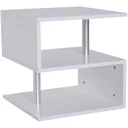 Beistelltisch Couchtisch Sofatisch 3 x Fach Spanplatte + Alulegierung Weiß 48 x 48 x 48 cm