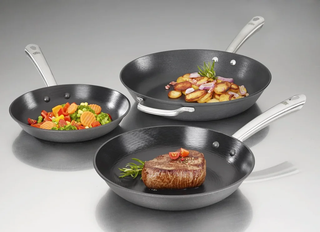 Gusseisen-Bratpfanne-Set "professionell", Ø 24 und 28 cm