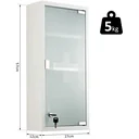 Medizinschrank Arzneischrank Erste-Hilfe-Schrank mit Schloss 3 Fächer Mattglas Metall Weiß 27 x 57 x 12 cm