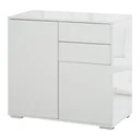 Standschrank Aufbewahrungsschrank Mehrzweckschrank Aktenschrank Kommode 2 Schublade 2 Türen E1 Spanplatte Weiß 79 x 36