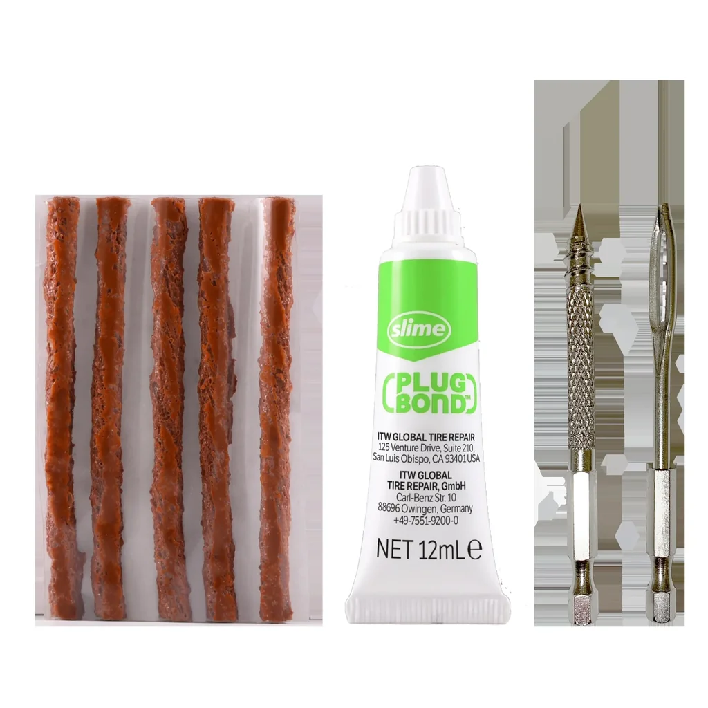 Reifenpannenset, Einsetzen von Gummistreifen mit Bohrer, Drill Bit Plug Kit