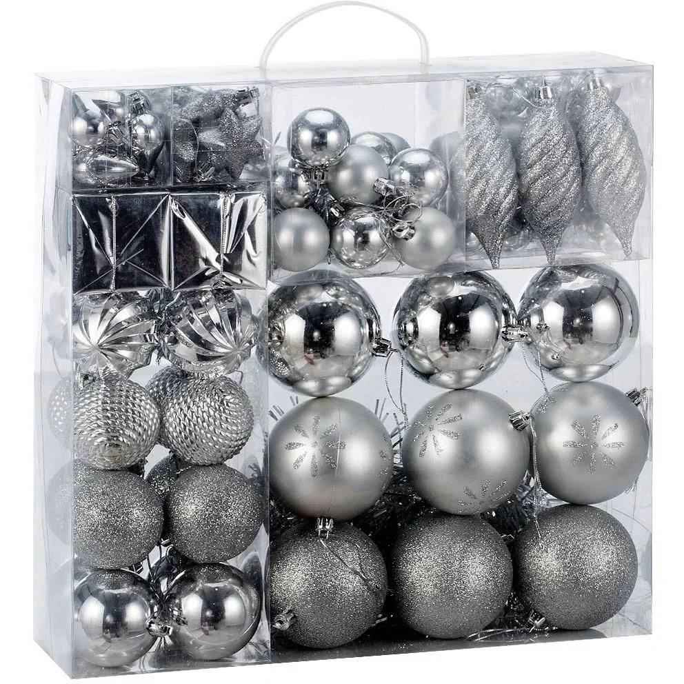 Christbaumkugeln 103 Stück - Silber
