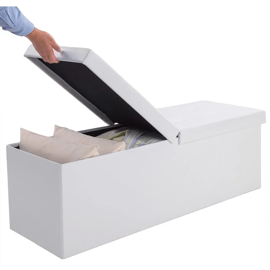 Sofa / Aufbewahrungsbox / Fußhocker inkl. Aufbewahrung & Deckel - Weiß - 80 x 40 x 40 cm