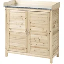 Gartenschrank Pflanztisch mit Unterschrank Holz Geräteschrank Schrank mit 2 Einlegeböden Geräteschuppen Garten Schuppen