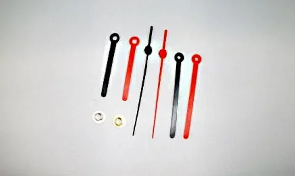 Zeigersatz lang 2-farbig passend zum DCF-Funkuhrwerk