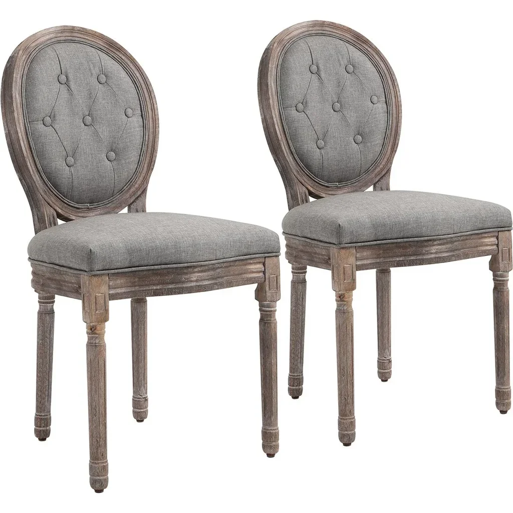 Esszimmer-Stuhlgarnitur 2-teilig, grau