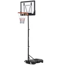 Basketballständer höhenverstellbar Basketballanlage für Kinder Basketballkorb mit Räder draußen Stahl PVC HDPE Schwarz 8