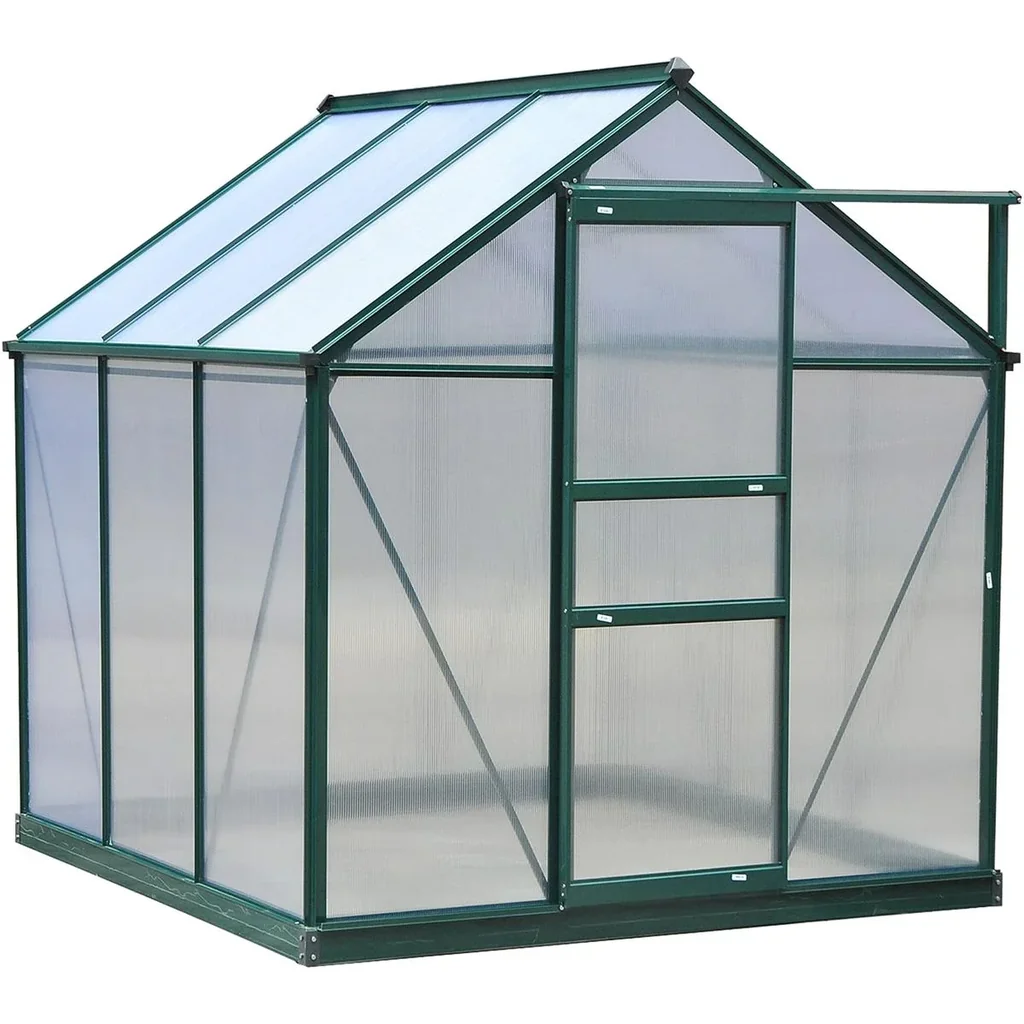 Gewächshaus mit Dachluke - Gehäuse aus Polycarbonat - 190 x 132 x 201 cm