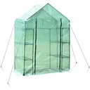 Gewächshaus mit 4 Regalfachböden grün