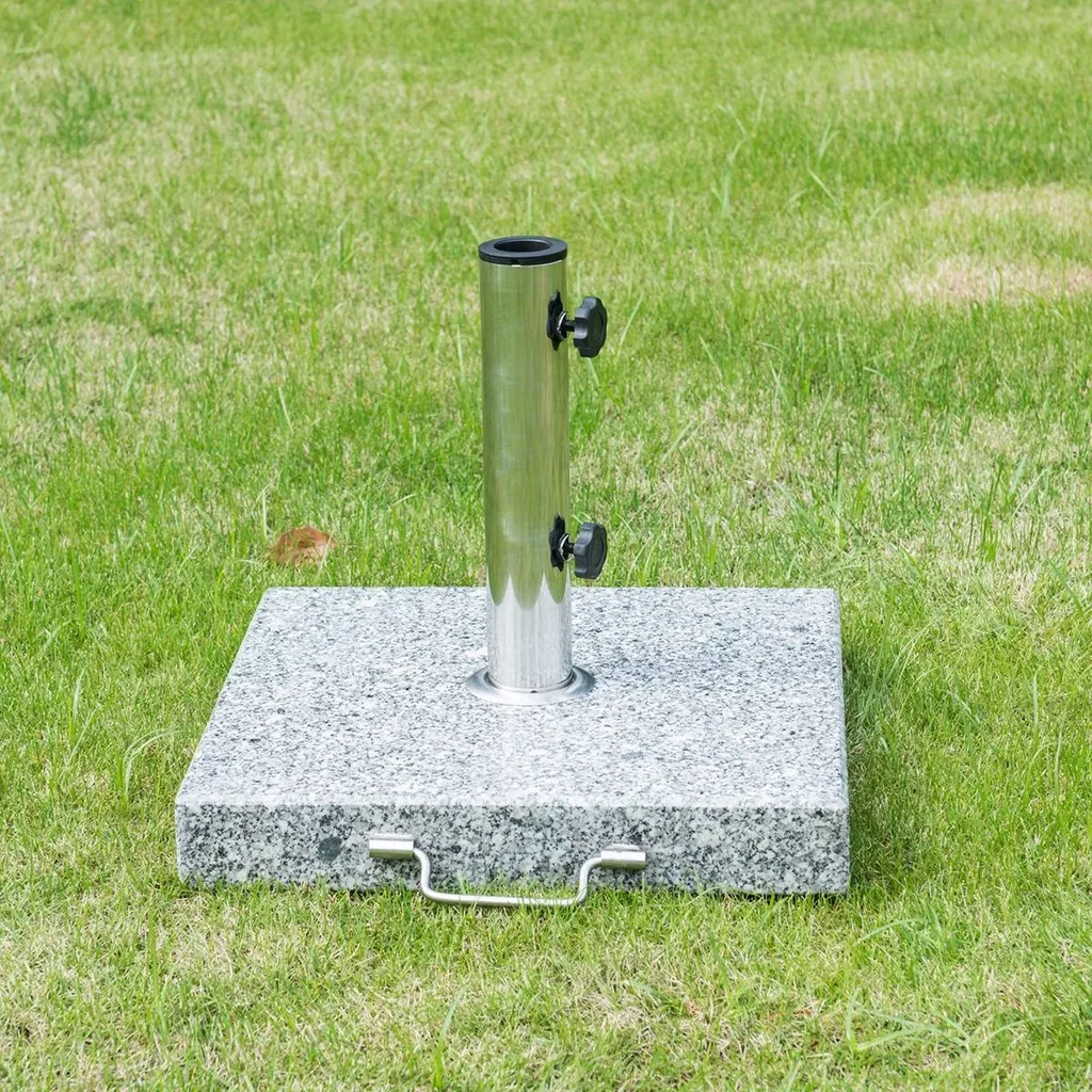 Sonnenschirmständer mit 2 Rollen silber