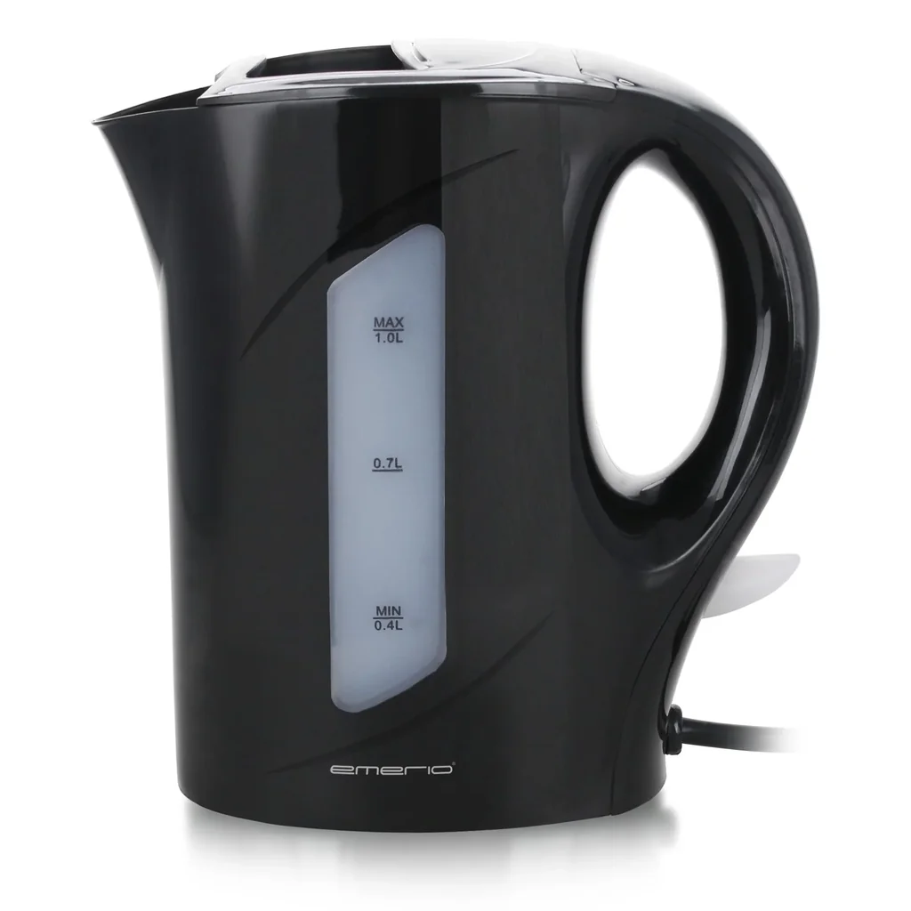 Wasserkocher, 1 Liter, 900 Watt, Schwarz