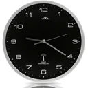 Wanduhr Radio Ø 31cm - schwarz/silber