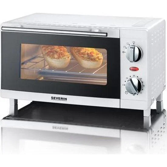 Freistehender Mini-Backofen - 800 Watt - Silber