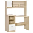 Schreibtisch Computertisch mit Bücherregal Home-Office Eiche Weiß Spanplatte 120 x 60 x 160 cm Bürotisch Schublade und A