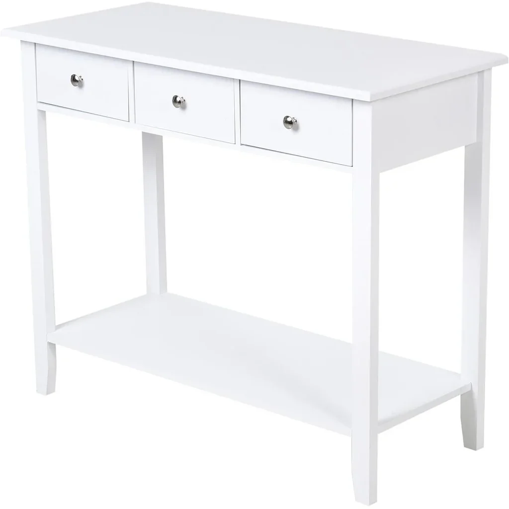 Beistelltisch mit 3 Schubladen, Massivholz