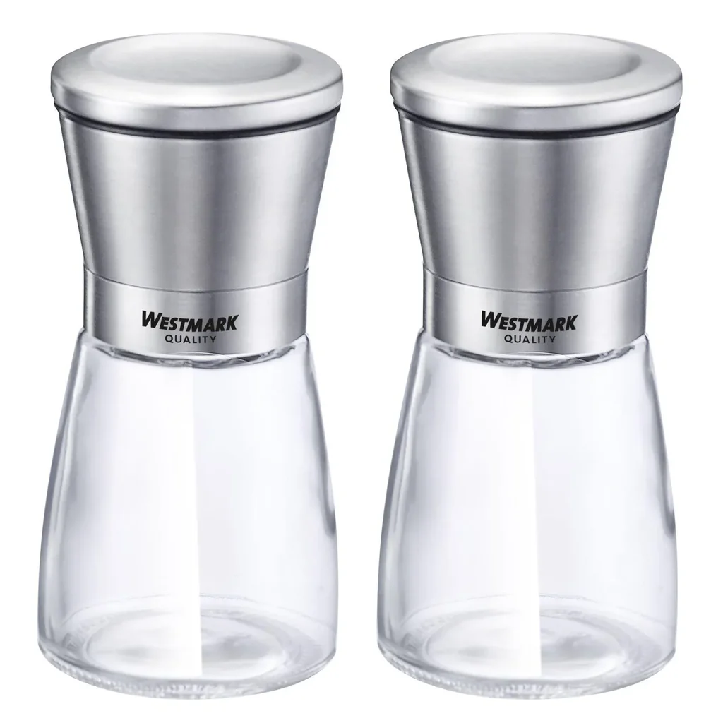 Gewürzmühlen Edelstahl, 2-teilig
