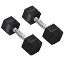2er-Set Gummi-Hantel 4 KG Fitness Hantel Kurzhantel für Trainingsraum Büro sechseckige Form Metall Gummi Schwarz