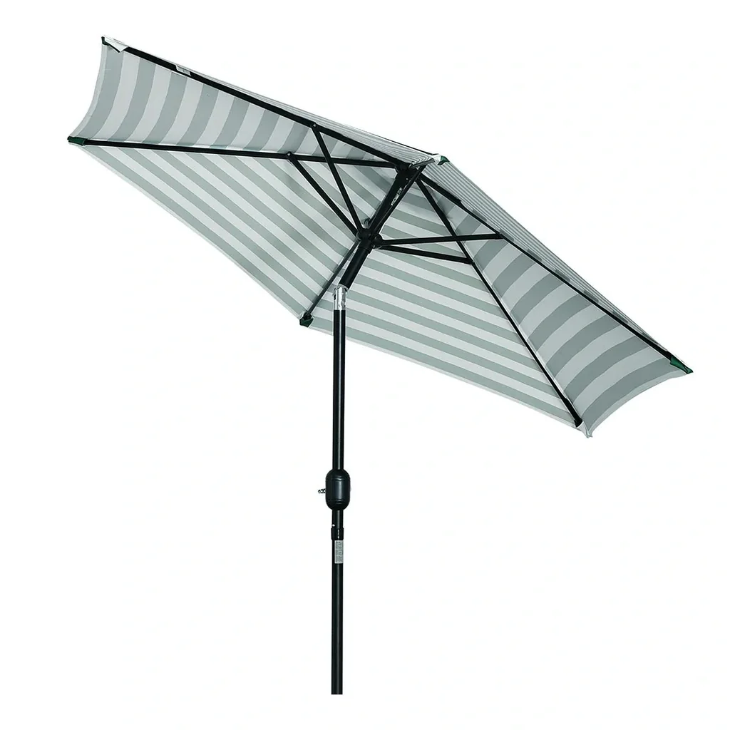 Sonnenschirm Gartenschirm Terrassenschirm Gestell Stahl im Freien Grüner Streifen Ø227 x 225 cm