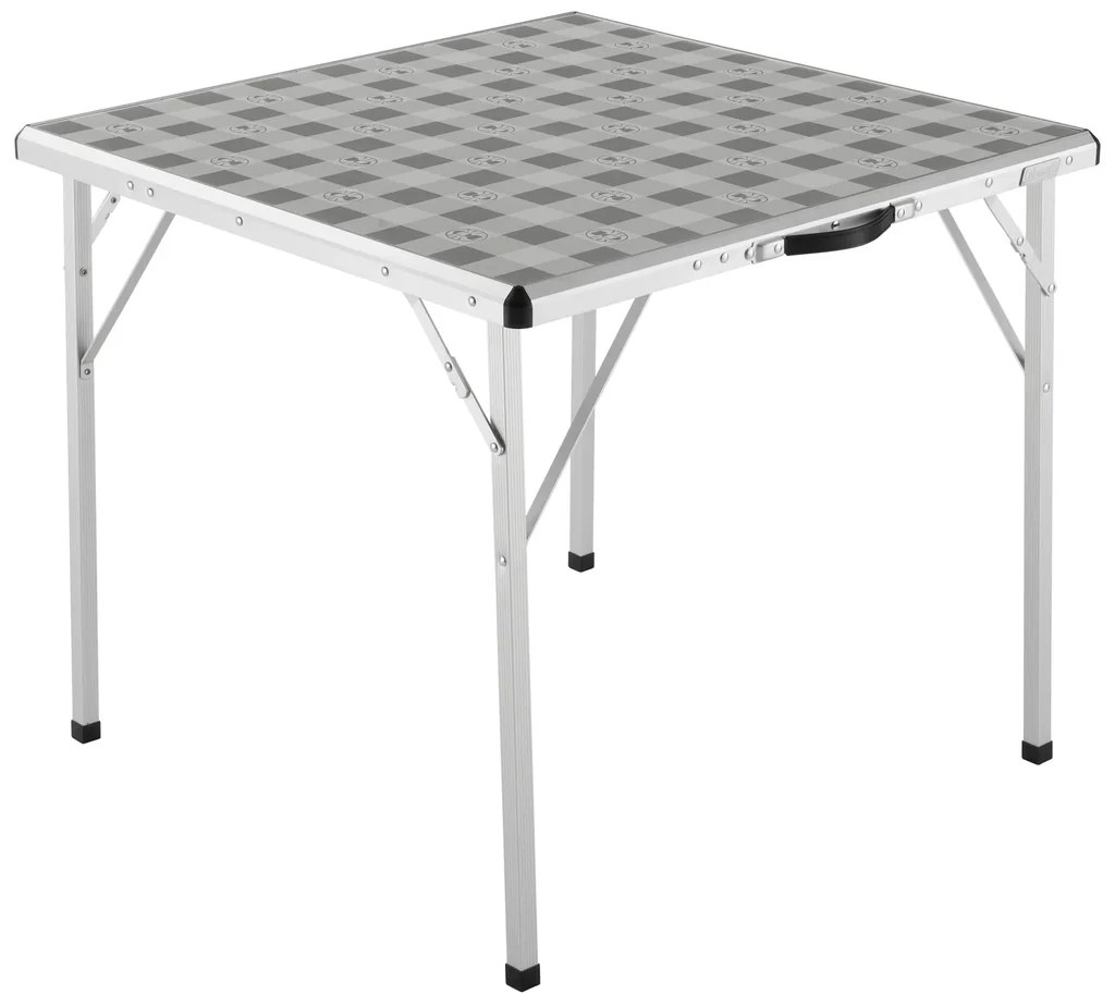 Campingtisch mit antimikrobieller Tischplatte, stabilem Rahmen, faltbaren Beinen und Tragegriff, 80 x 80 x 70 cm