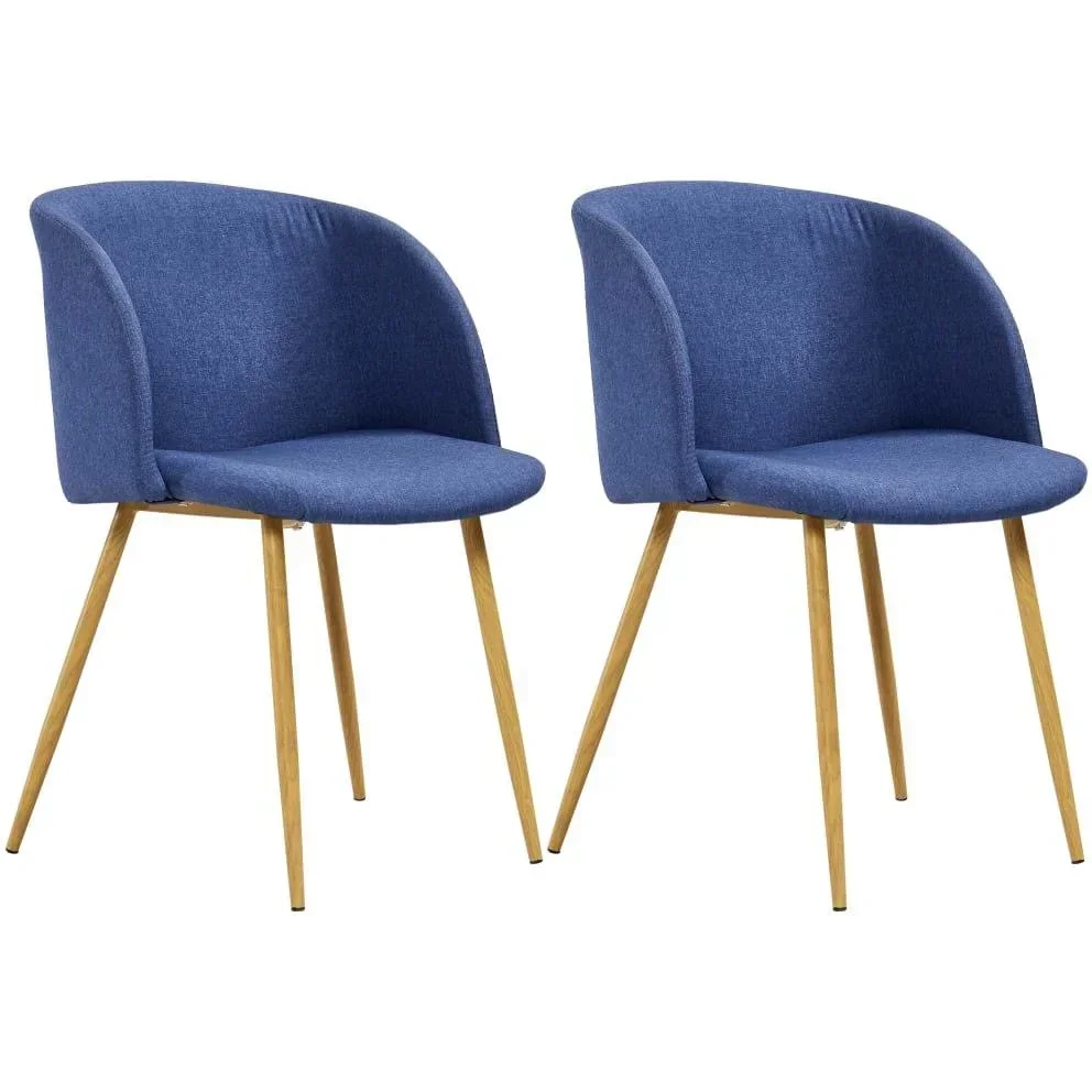 Esszimmerstühle 2-Sitzer Stoff blau