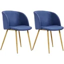Esszimmerstühle 2-Sitzer Stoff blau