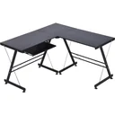 Computertisch Schreibtisch Arbeitsstation flexibel MDF Stahl Schwarz 210 x 50 x 73,5 cm