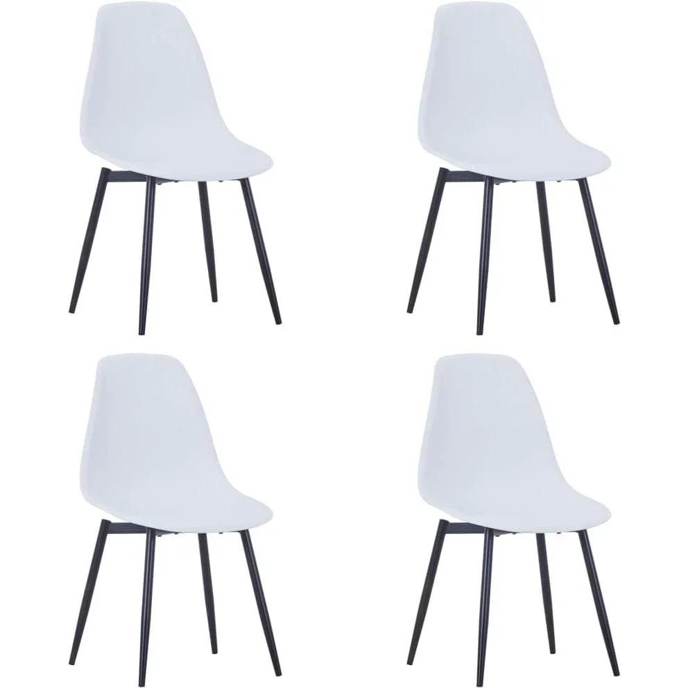 Esszimmerstühle 4 Stück PP weiß