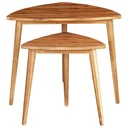 2 Stück Tisch Akazienholz massiv