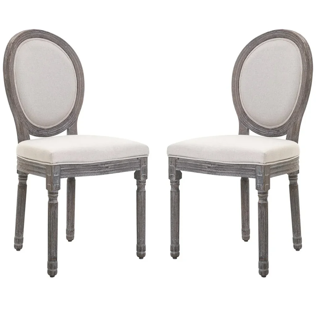 Esszimmerstuhl im 2er Set elfenbeinweiß