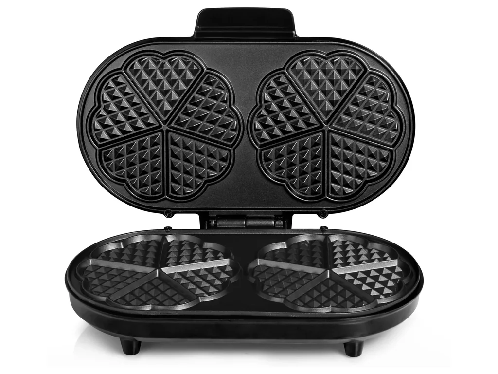 Doppel-Waffelautomat „WF-2120“, Herzwaffeln, 1200 Watt, Edelstahl