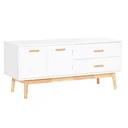 Fernsehtisch Fernsehschrank TV Lowboard Moderne MDF-Platte Gummiholzbeine Stauraum Wohnzimmer Büro für Fernseher bis zu