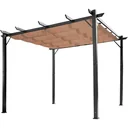 Pergola Pavillon mit einstellbarem Stoffdach 3 x 4 m Terrassen-Vordach Aluminium Sonnenschutz Überdachung Terrasse Garte