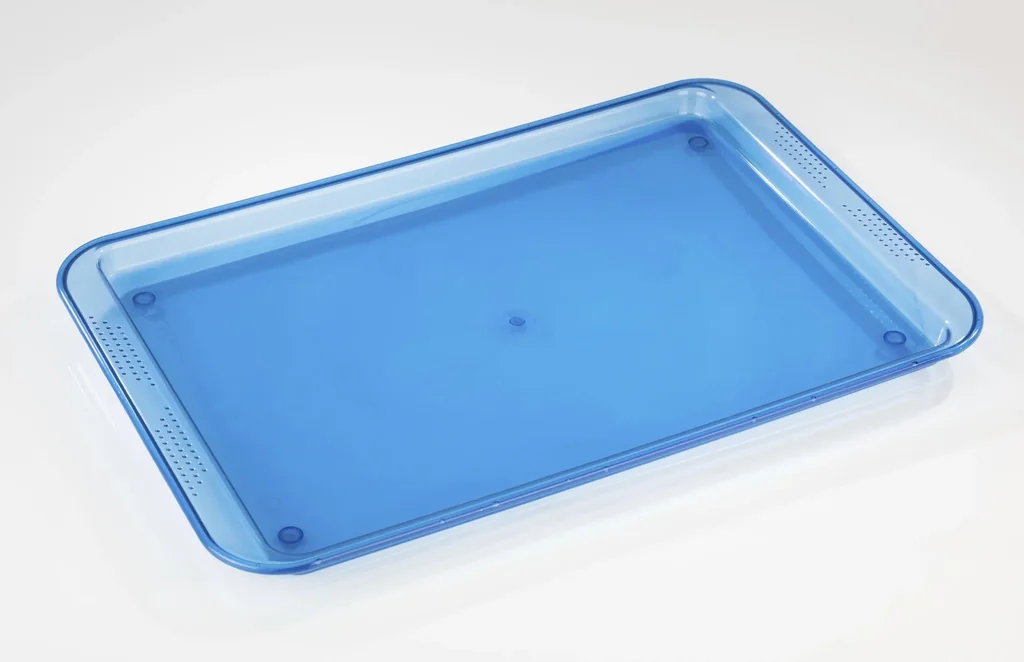 Servier-Tablett, Blau/ Transparent